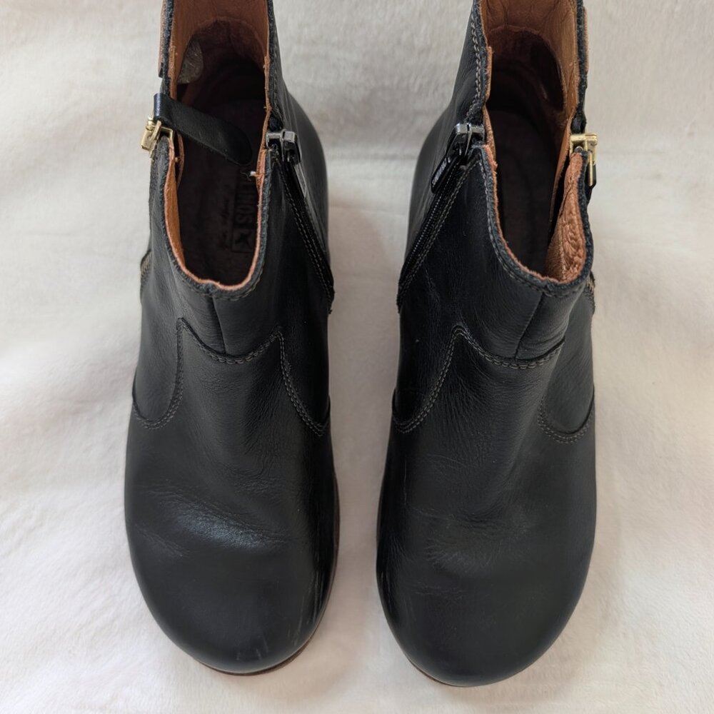 PIKOLINOS GRENADA BLACK LEATHER BOOTIES - WOMENS 37 / SZ 6.5/7 - LIKE NEW - Picture 7 of 9